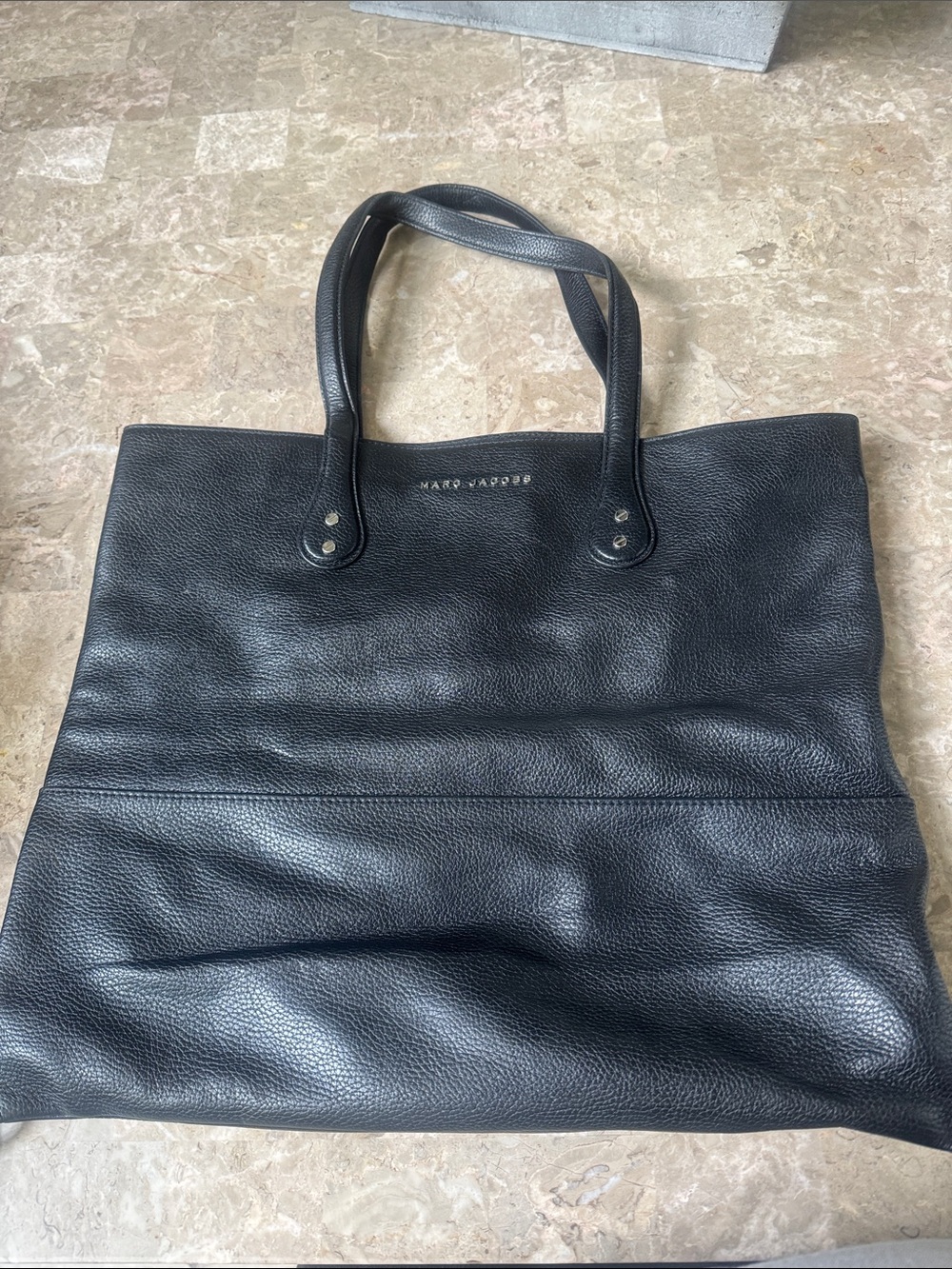 Marc Jacobs Black Pebbled Leather Shopper Tote